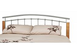 4ft6 Standard Double Silver Grey Metal & Wood Bed Frame 3